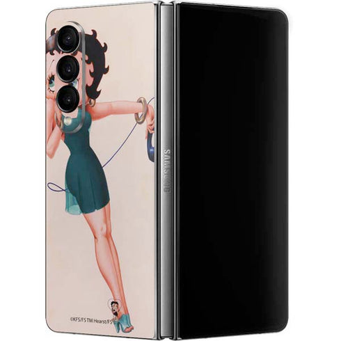 Betty Boop On the Phone Galaxy Z Fold4 5G Skin